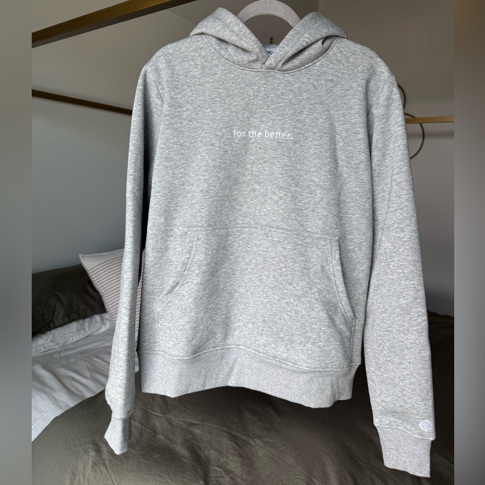 Heather Grey Unisex Sweatshirt Hoodie “For The Better” Pullover S Streetwear